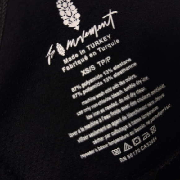 FREE PEOPLE MOVEMENT BLACK WOMEN WORKOUT ATHLETIC SPORTS BRA SIZE XS/S - Picture 3 of 4